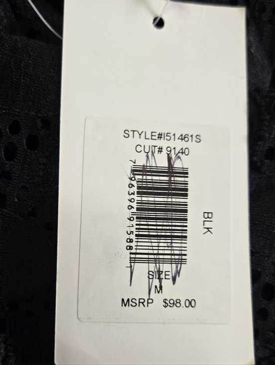 Isaac Mizrahi Black Lace Short-Sleeve Mini Dress Size Medium - Picture 5 of 6